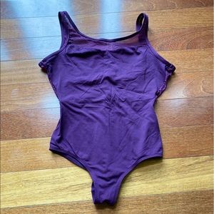 Ballet leotard. Fit-slim/regular. Color-red wine. Size-women’s medium.